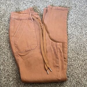 Judy Blue High Waist Garment Dyed Camel Double Cuff Joggers